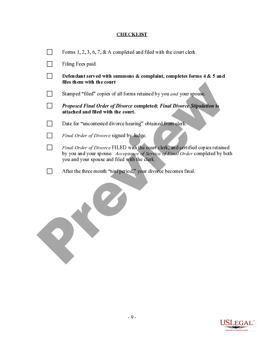 Preview Vermont No-Fault Agreed Uncontested Divorce Package for Dissolution of Marriage for Persons with No Children with or without Property and Debts