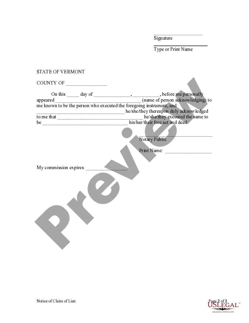 Preview Notice of Lien by Individual