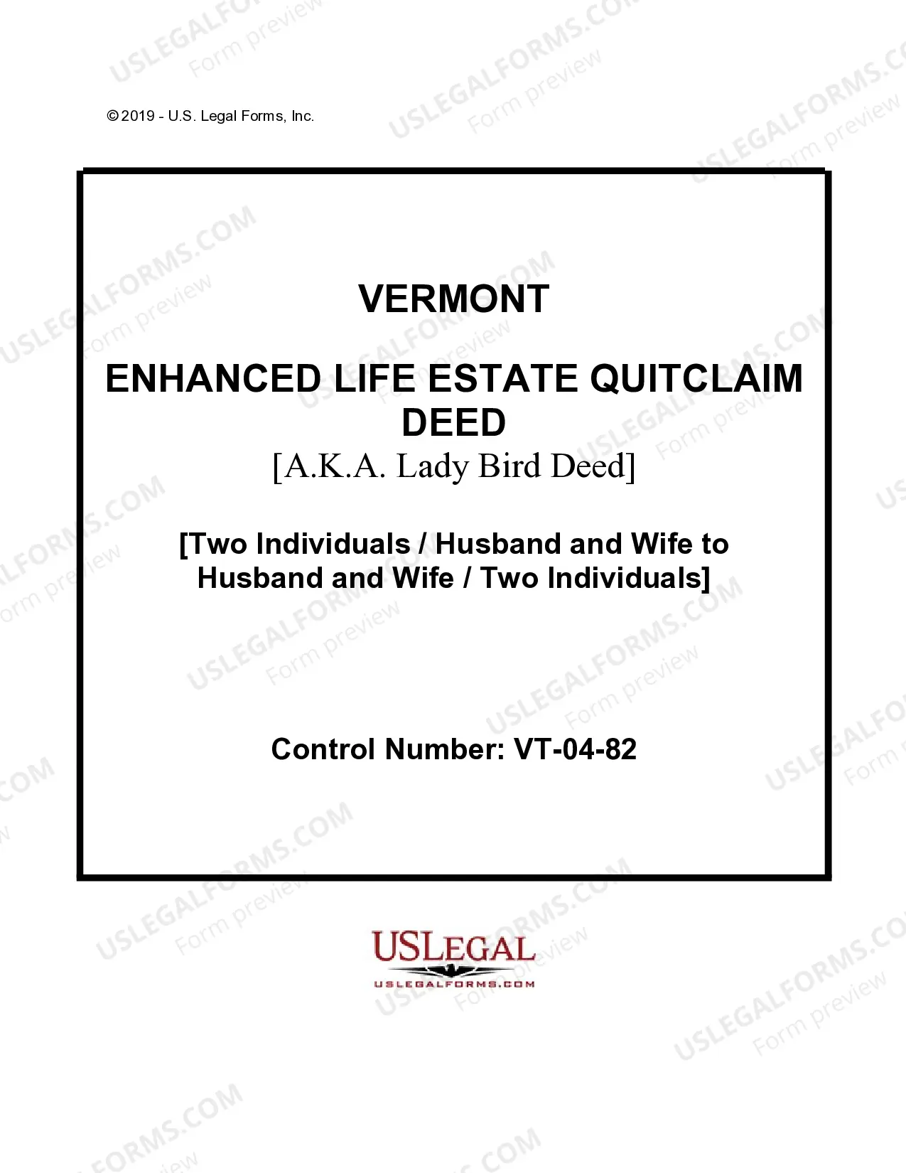 Preview Vermont Enhanced Life Estate Quitclaim Deed