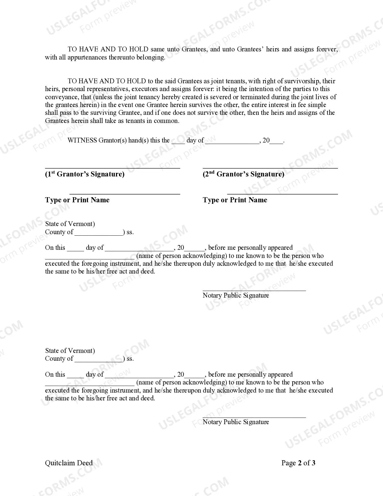 Preview Quitclaim Deed from Husband and Wife to Husband and Wife