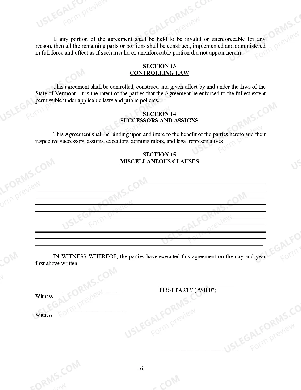 Preview Postnuptial Property Agreement