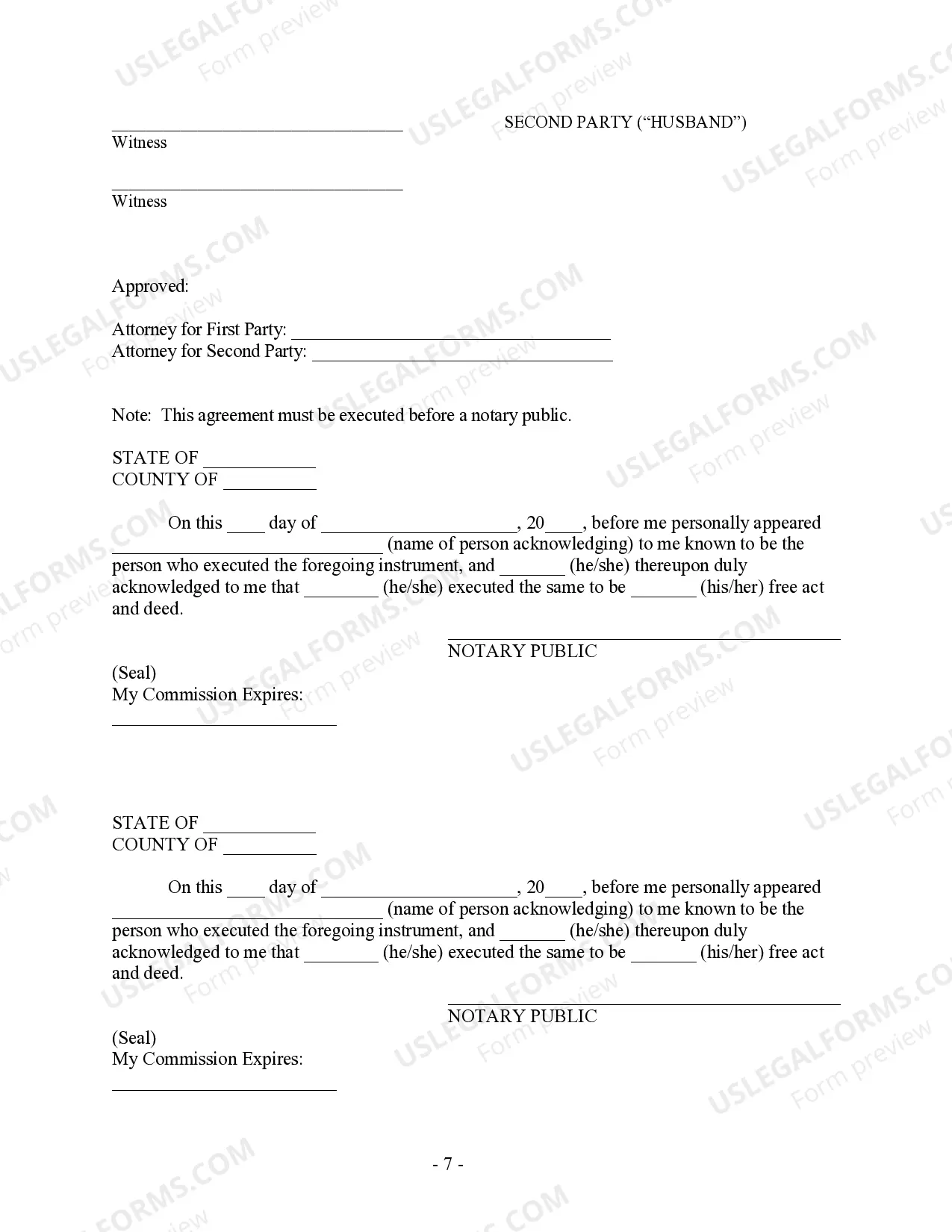 Preview Postnuptial Property Agreement