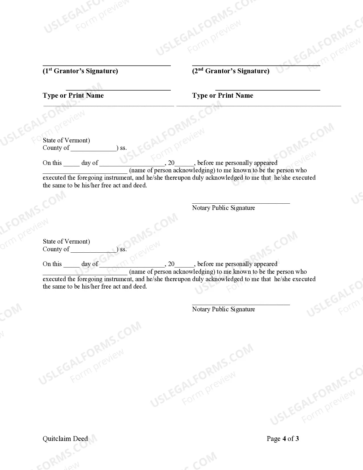 Preview Quitclaim Deed - Two Individuals to One Individual