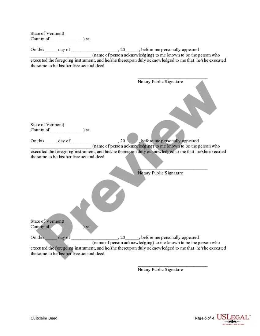 Preview Quitclaim Deed from Five Individuals to Four Individuals