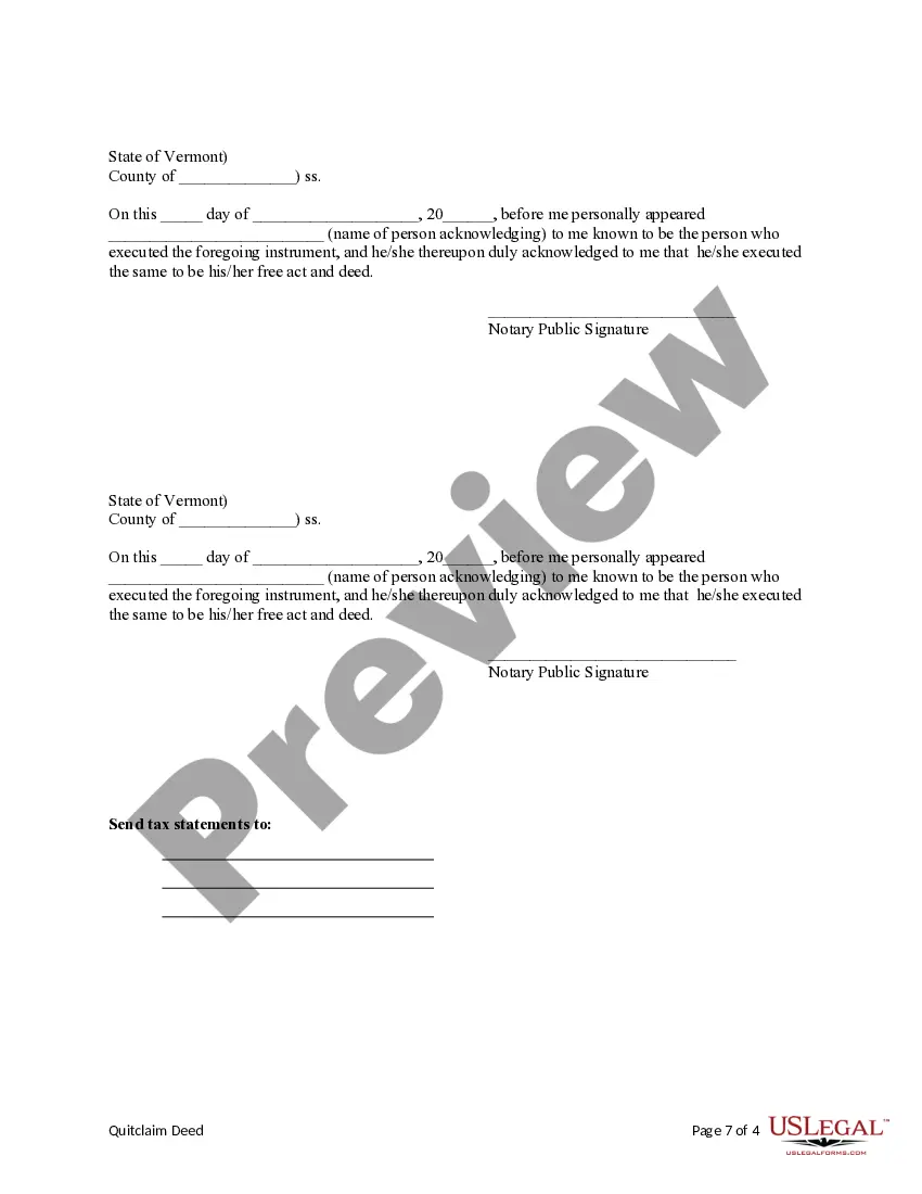 Preview Quitclaim Deed from Five Individuals to Four Individuals