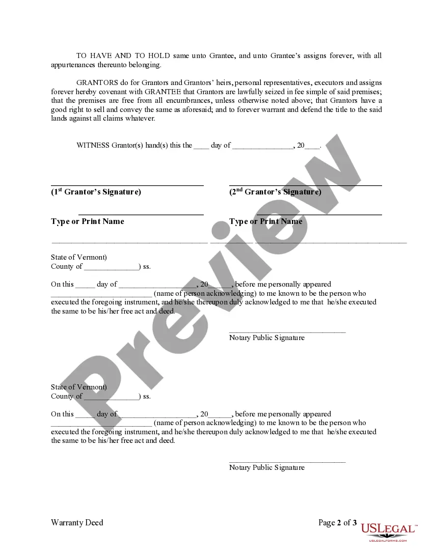 Preview Warranty Deed from two Individuals to LLC