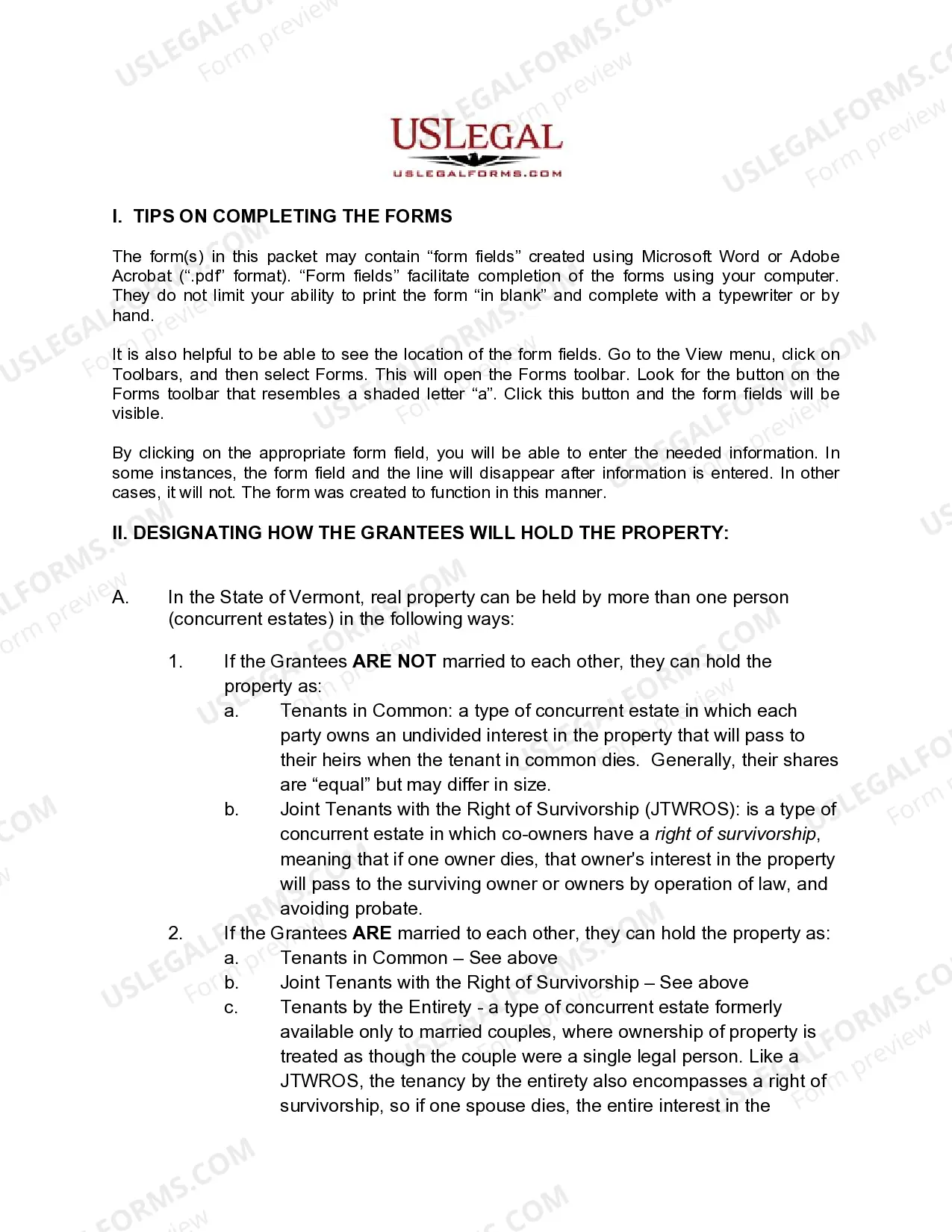 Preview Enhanced Life Estate Deed (a.k.a. Lady Bird Deed) from two individuals / husband and wife to two individuals / husband and wife.