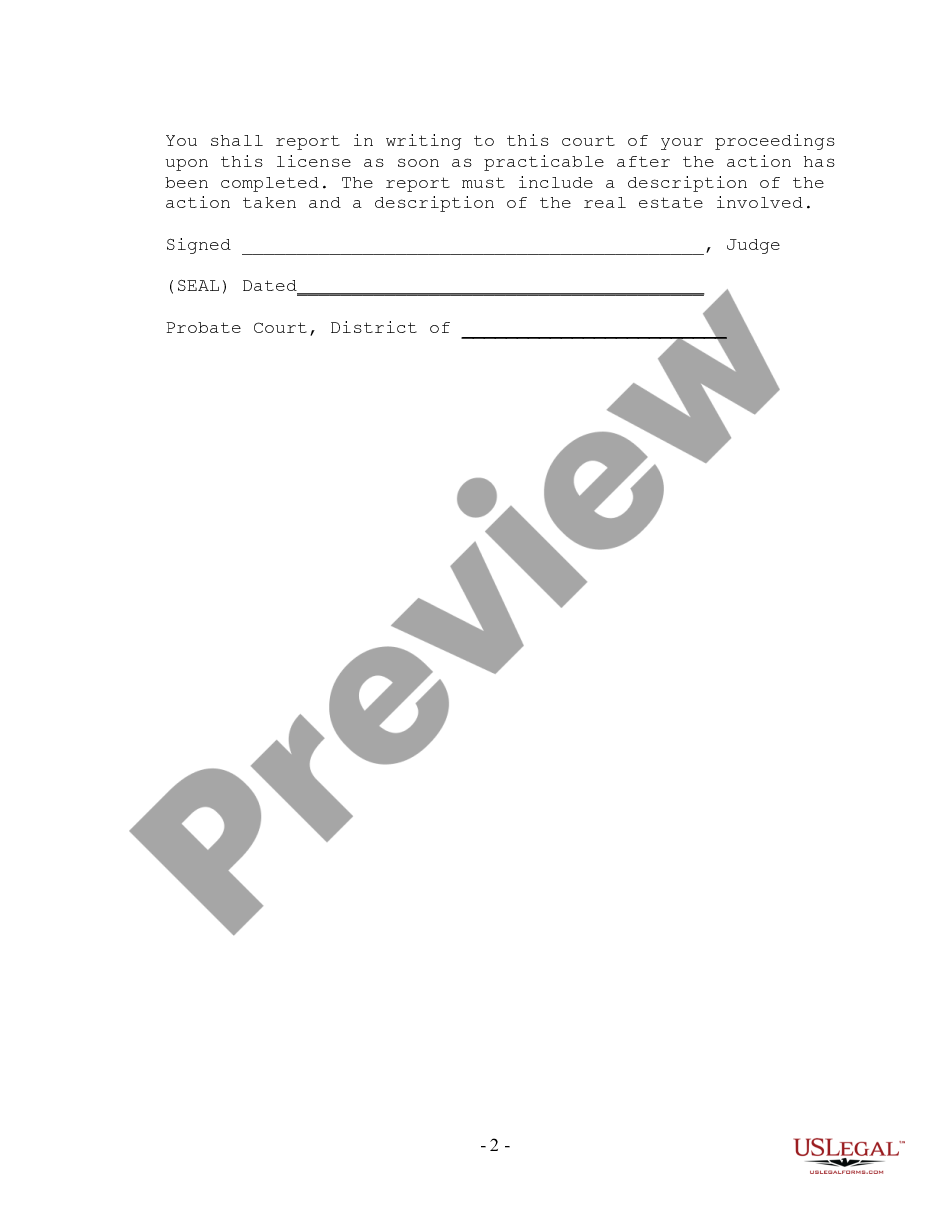 page 1 License to Convey, Mortgage, or Lease Real Estate preview