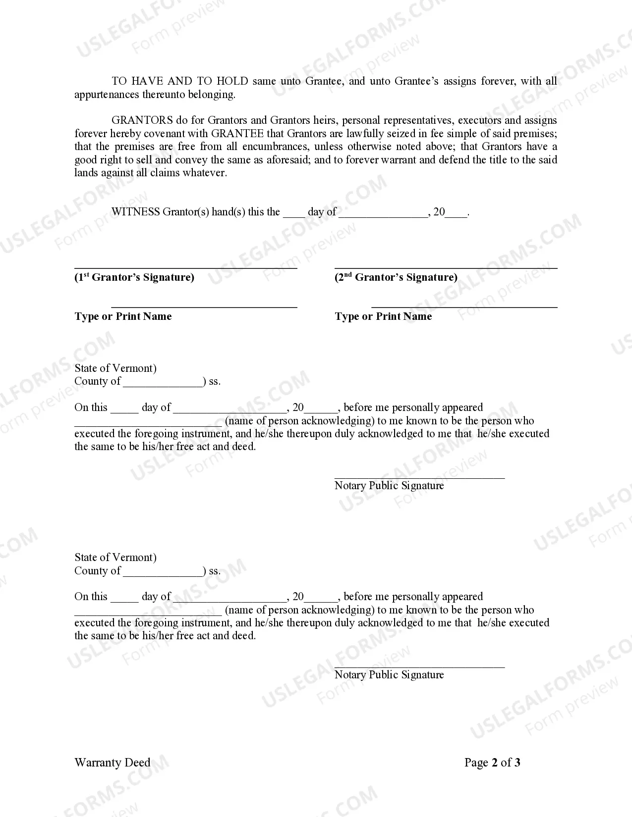 Preview Warranty Deed from two Individuals to Corporation