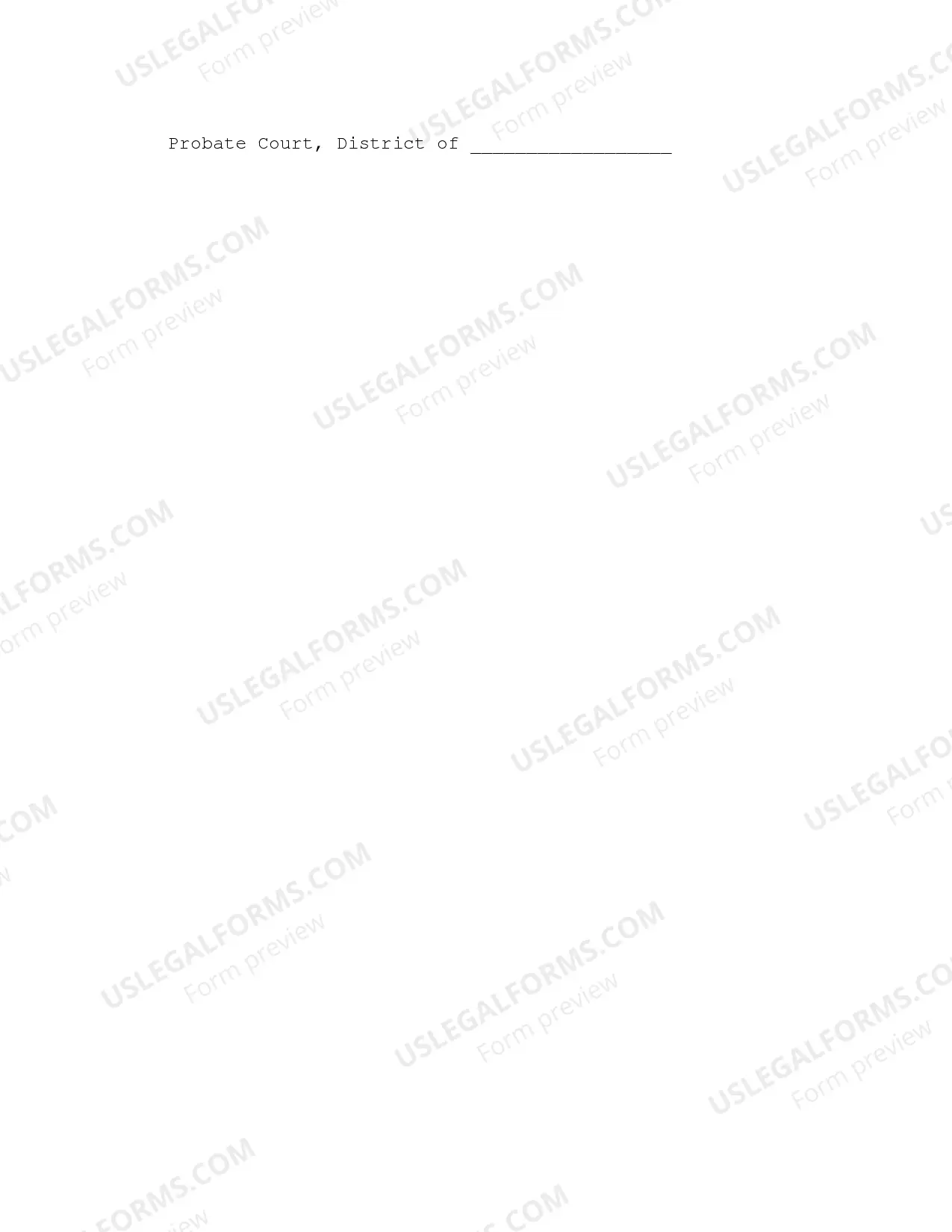 Preview Decree of Distribution - Alternate Form