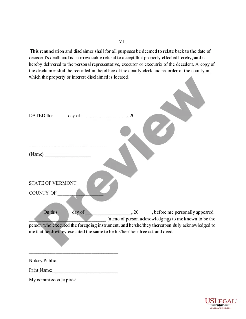 Preview Renunciation And Disclaimer of Real Property Interest