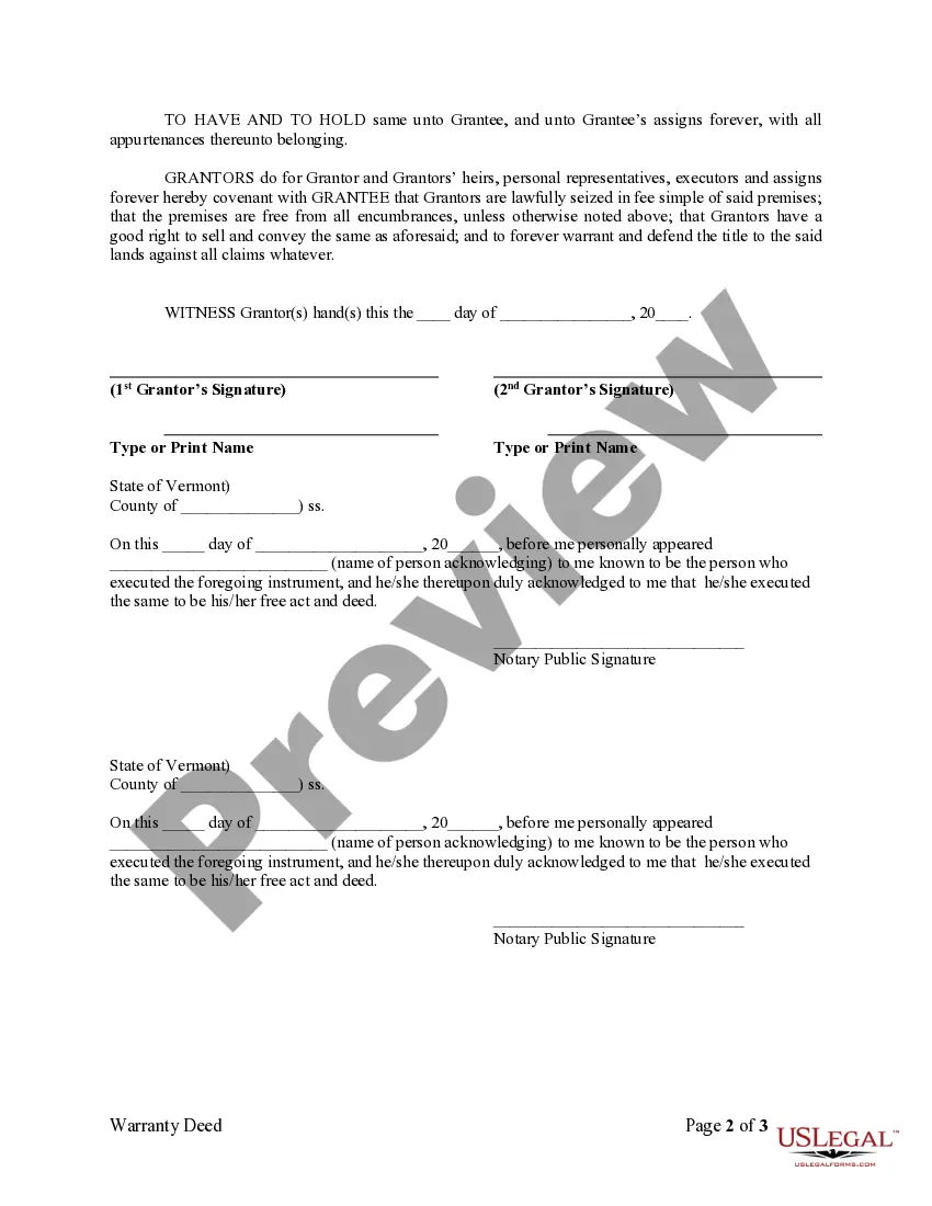 Preview Warranty Deed from Husband and Wife to LLC