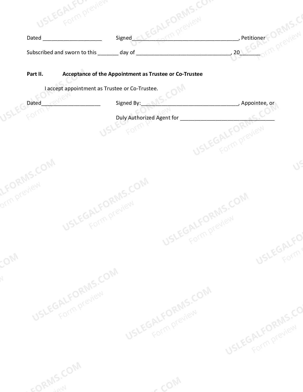Preview Petition to Remove and Replace Trustee Pursuant to 14A V.S.A. 706