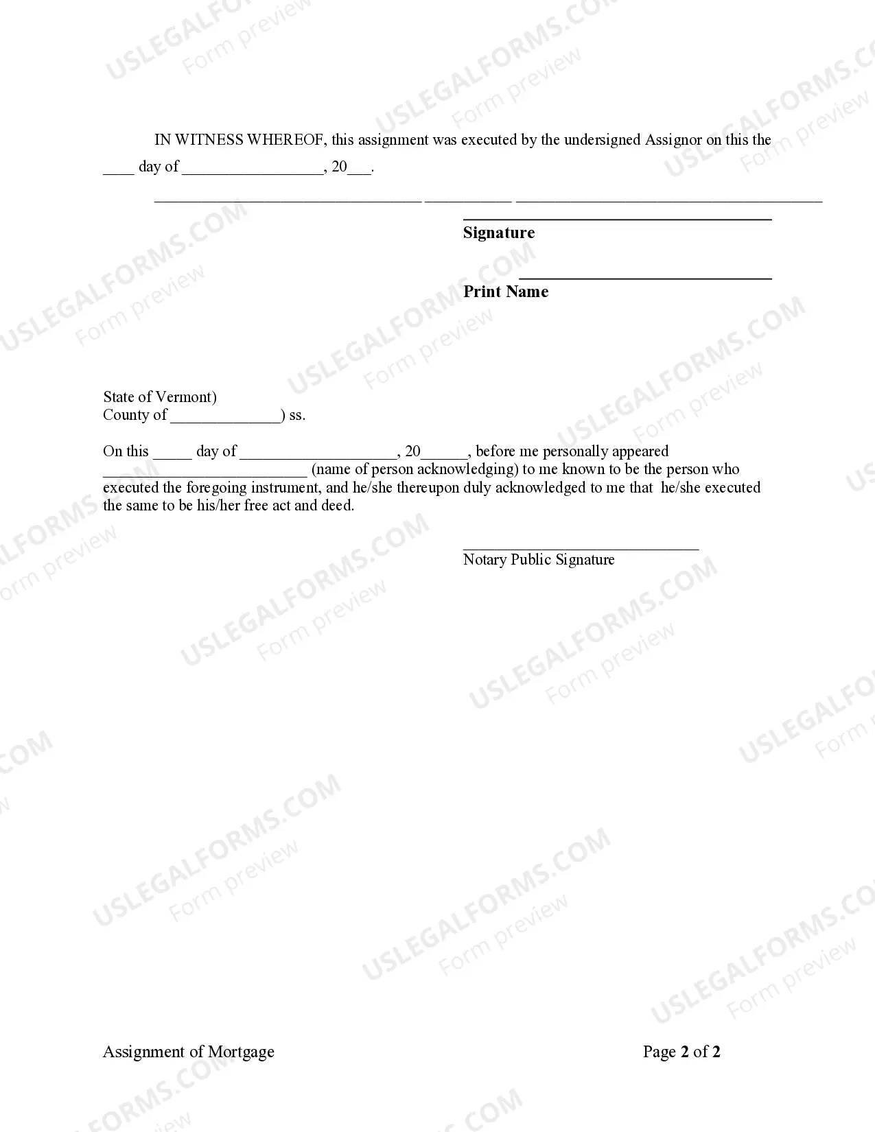 Preview Assignment of Mortgage by Individual Mortgage Holder
