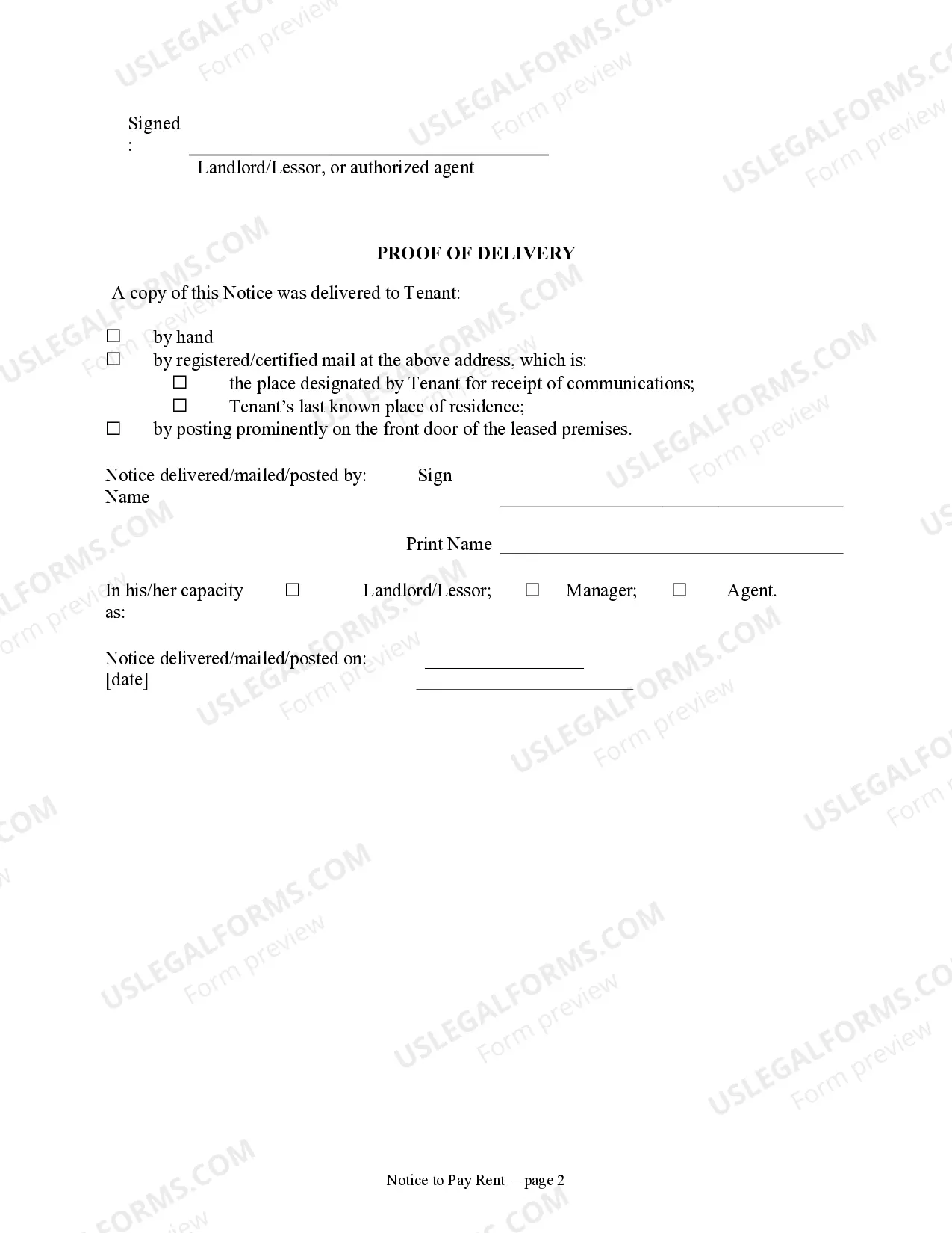 Preview 14 Day Notice to Pay Rent or Lease Terminates for Residential Property