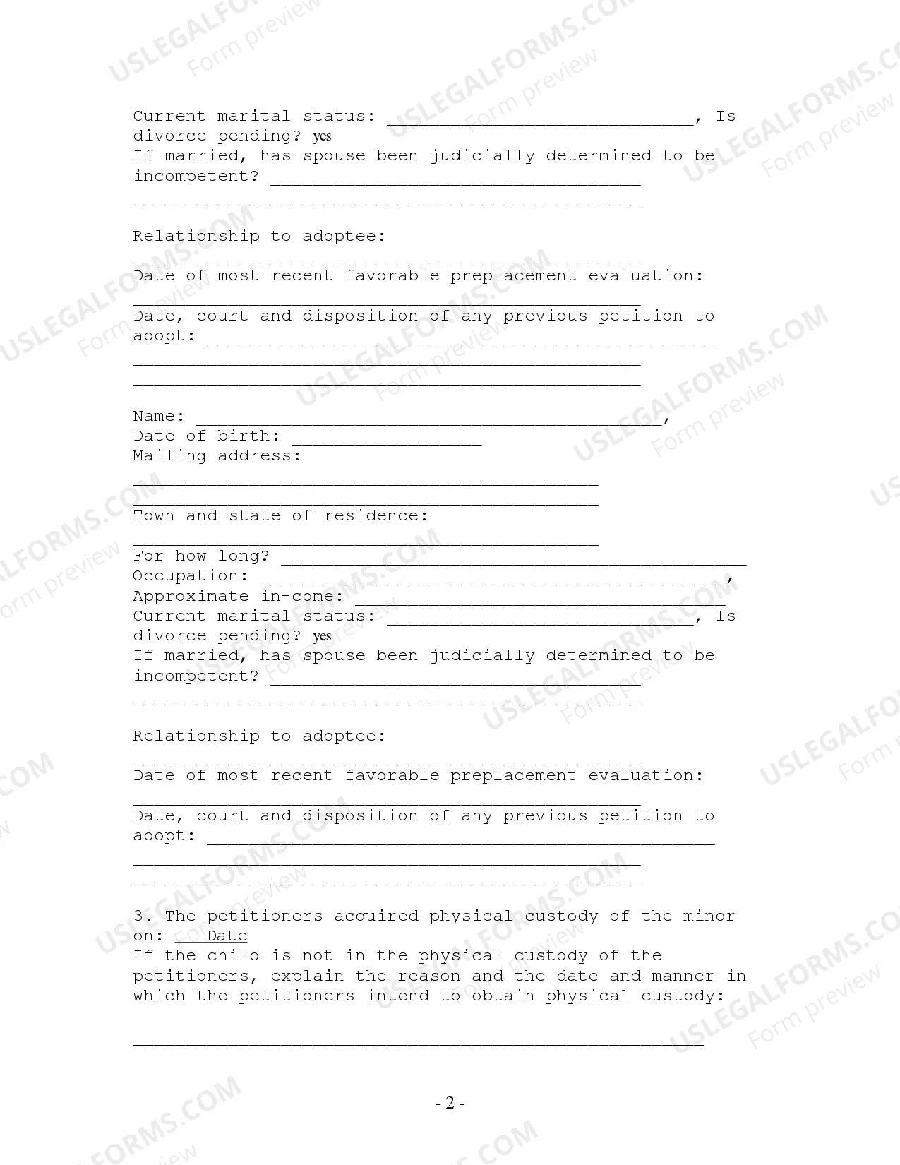 Preview Adoption Petition