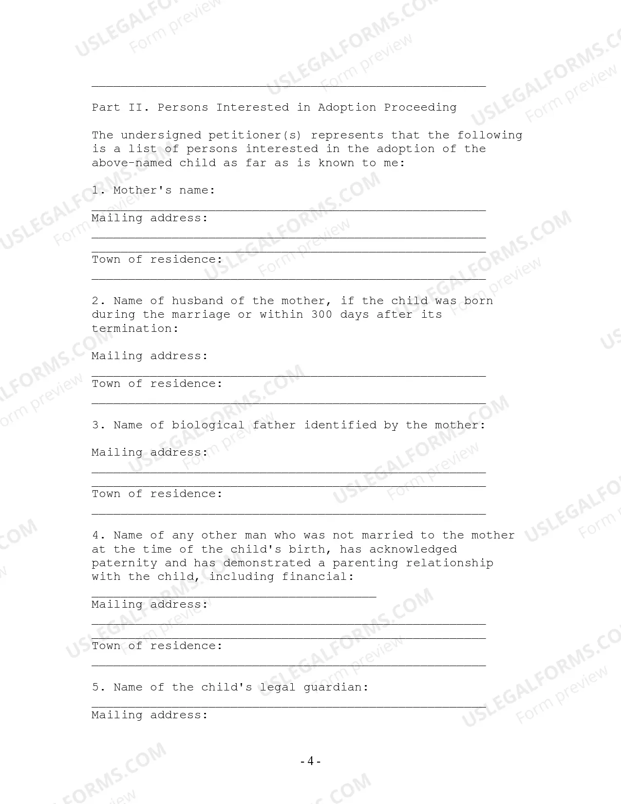 Preview Adoption Petition