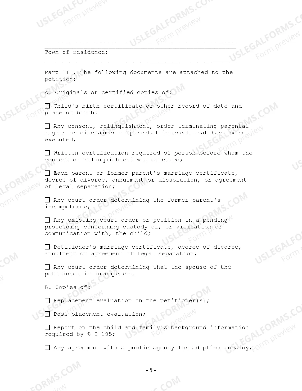 Preview Adoption Petition