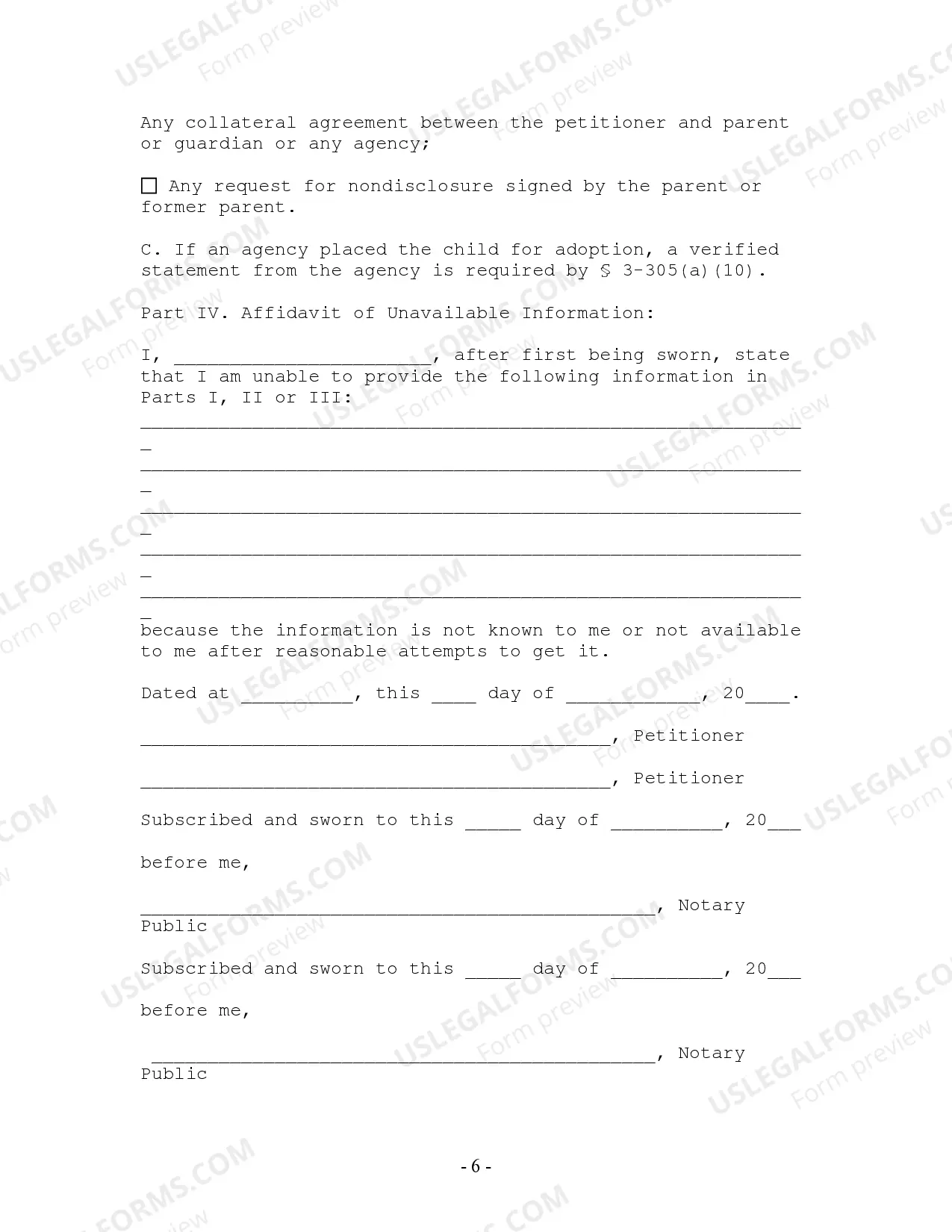 Preview Adoption Petition