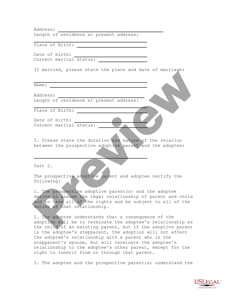 page 1 Adult Adoption Petition preview