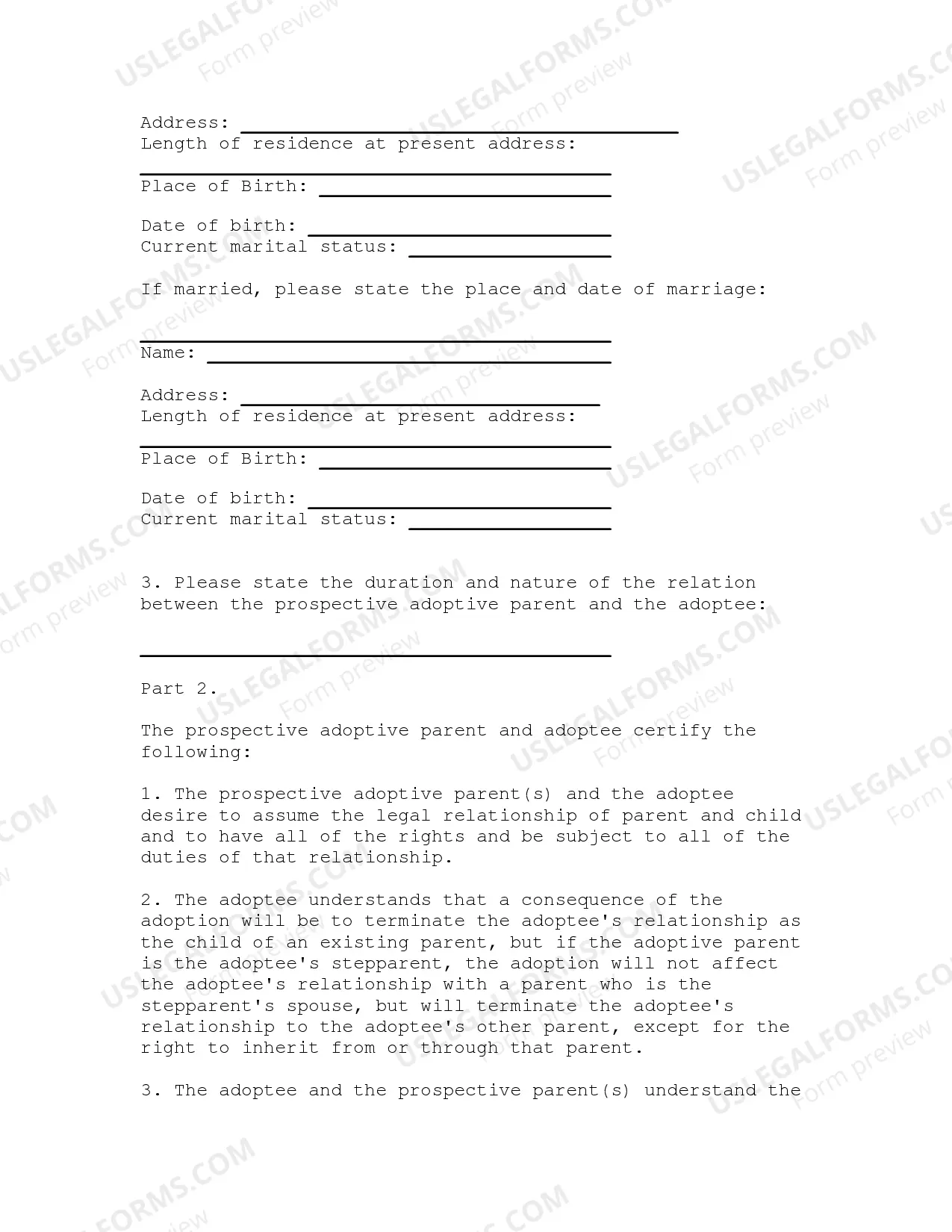 Preview Adult Adoption Petition