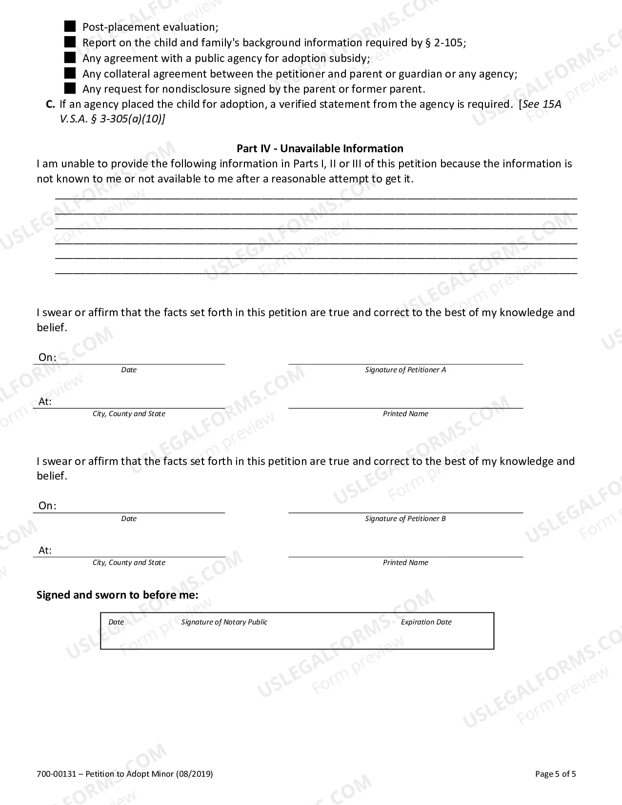 Preview Petition to Adopt a Minor by Parent's Partner