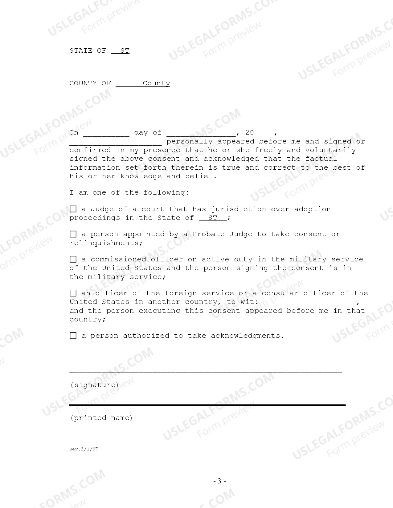 Preview Consent of Stepparent's Spouse