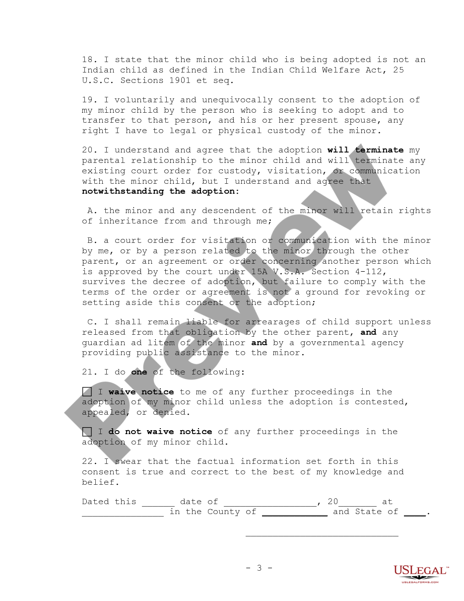 page 2 Consent of Parent Who Is Not Stepparent's Spouse preview