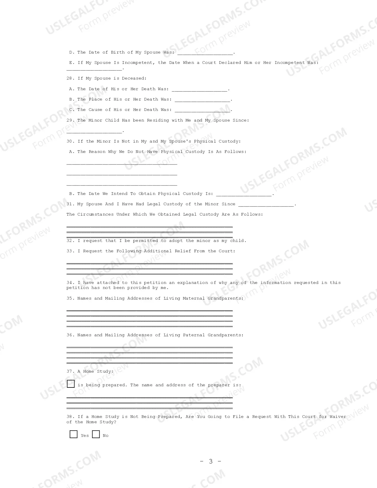 Preview Consent to Adoption by biological parent
