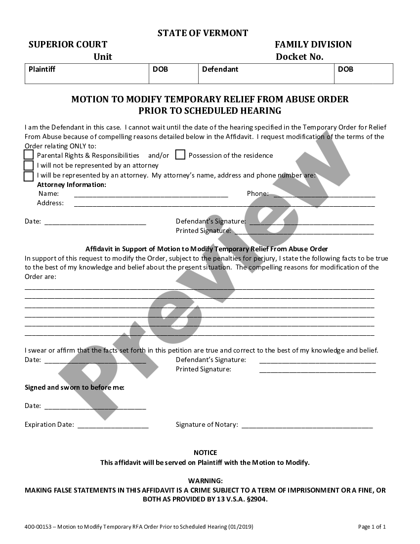 Motion Modify Order Withdraw | US Legal Forms