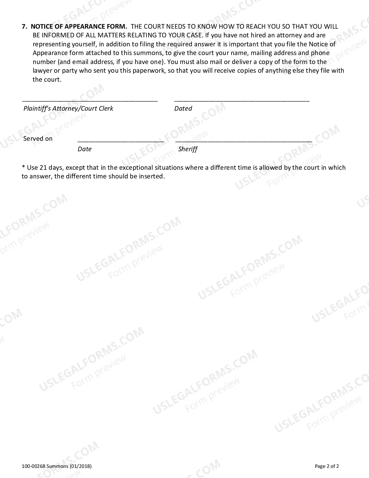 Preview Summons