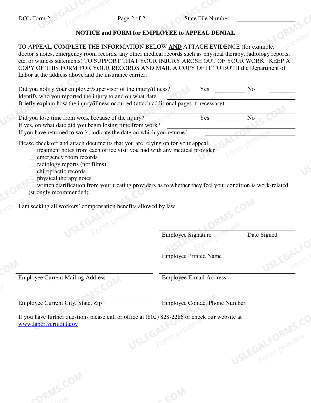 Preview Denial of Benefits - Workers' Compensation