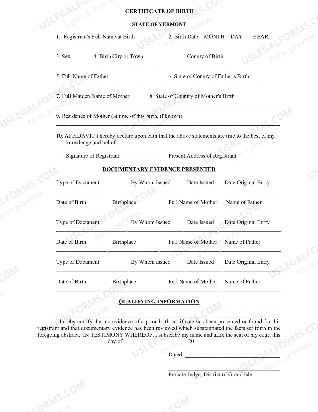 Preview Correction of Birth Certificate