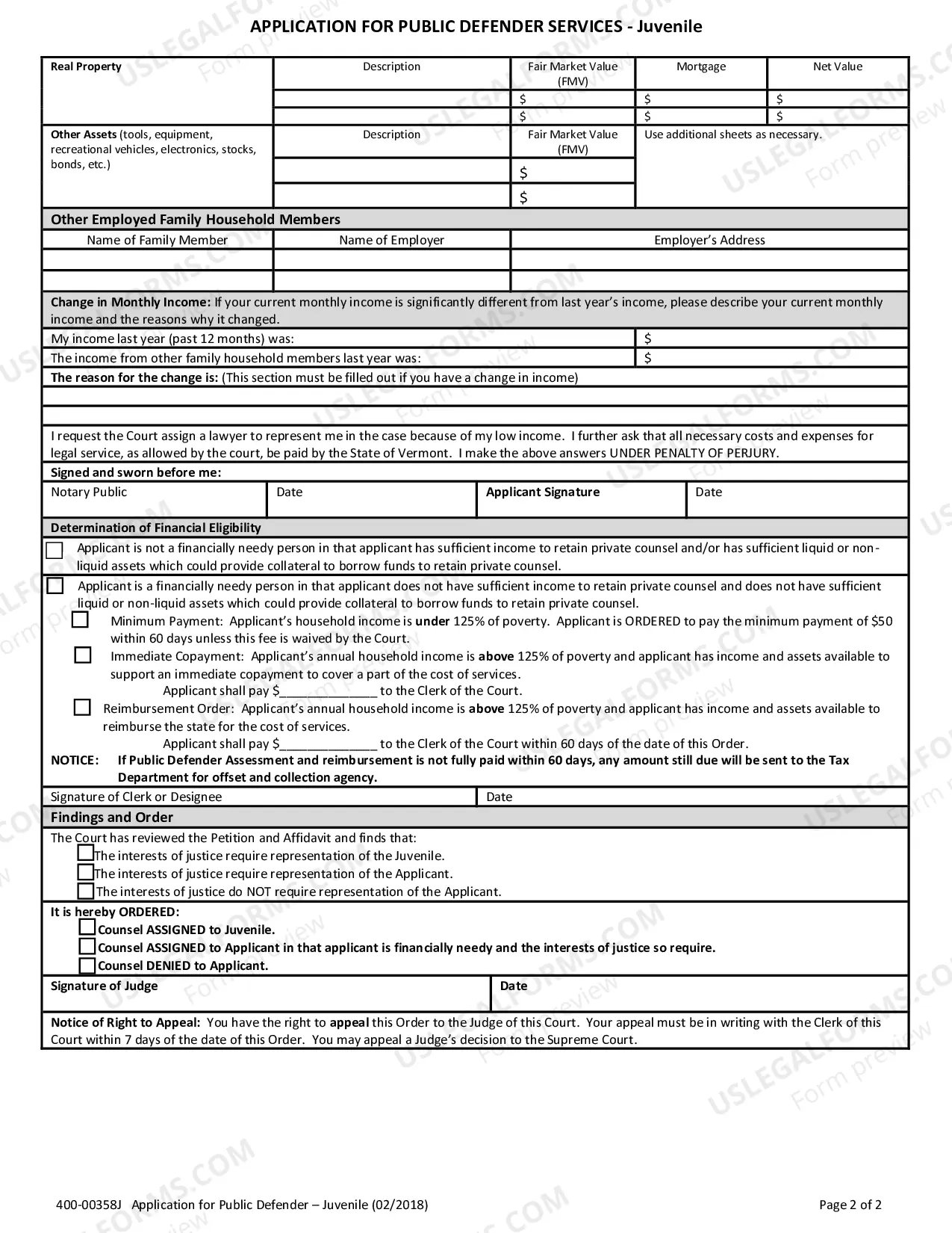 Preview Application for Public Defender Services - JUVENILE