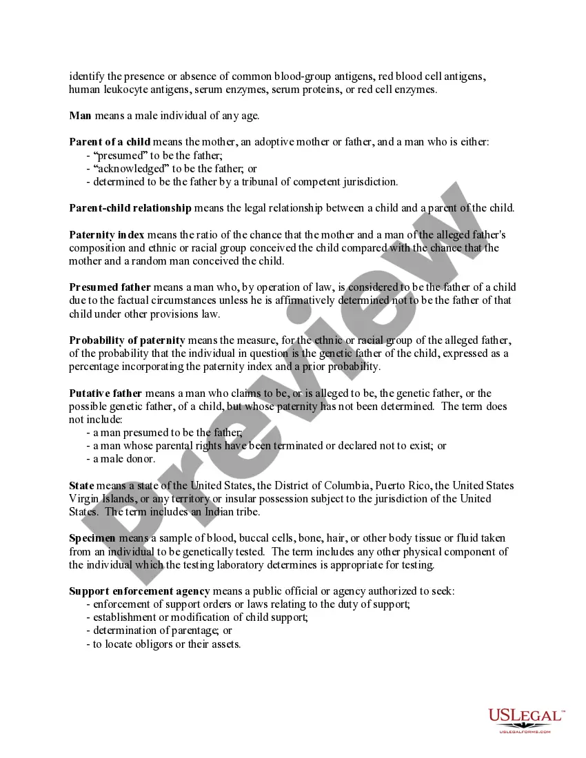 Preview Paternity Law and Procedure Handbook