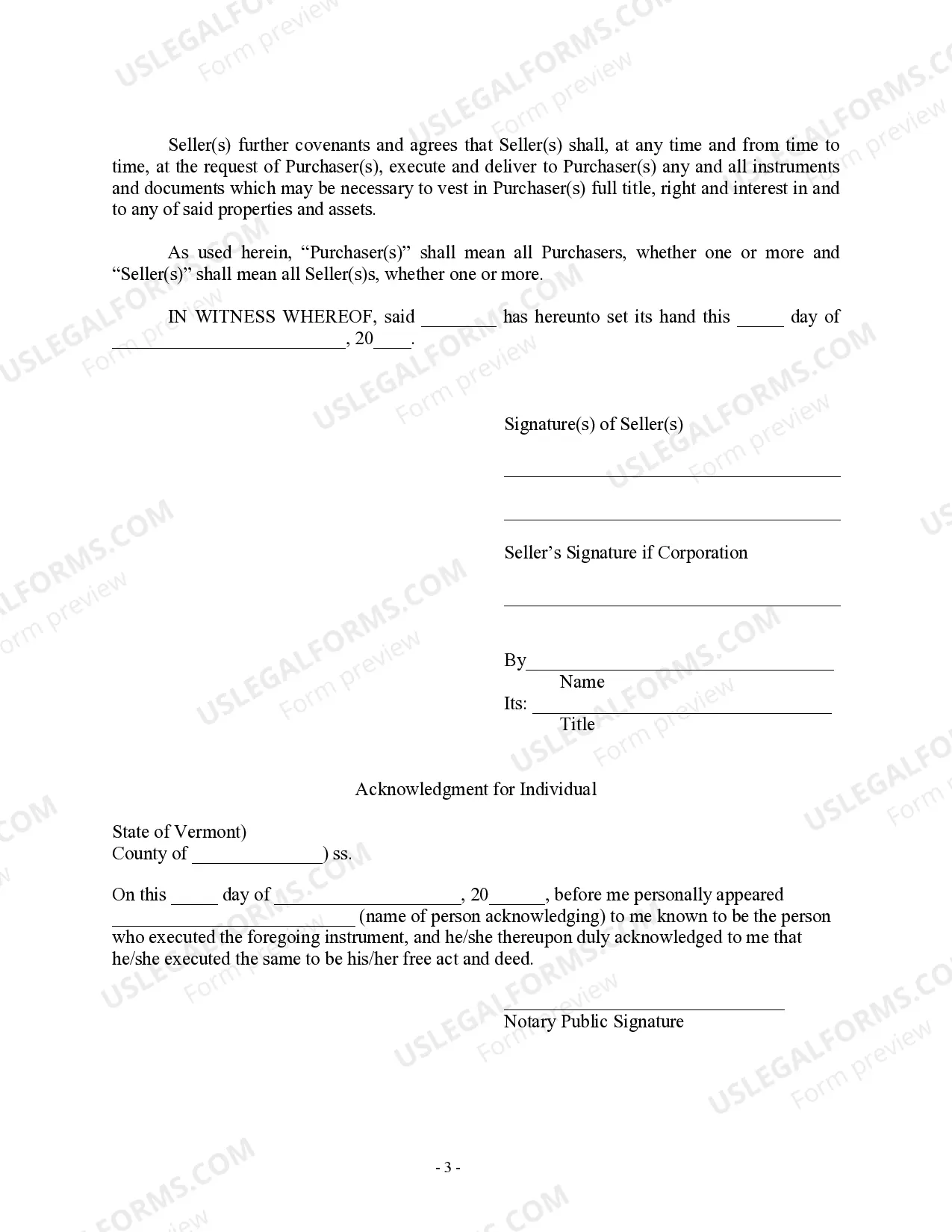 Preview Bill of Sale in Connection with Sale of Business by Individual or Corporate Seller