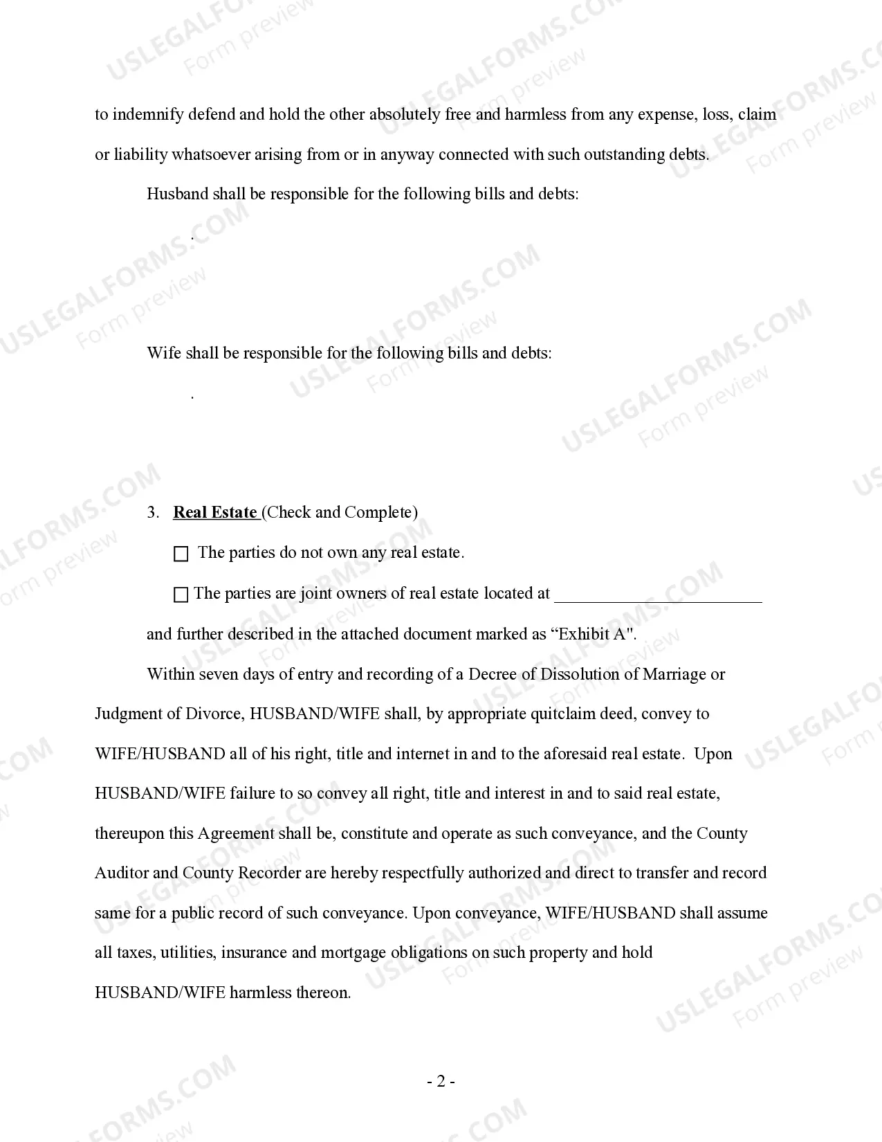 Preview Final Stipulation of Divorce - Property, Debts, and Spousal Support - No Children