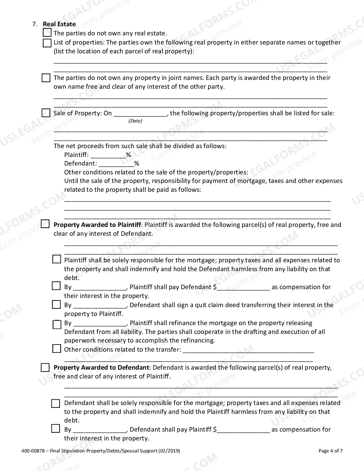Preview Final Stipulation of Divorce and Separation Agreement