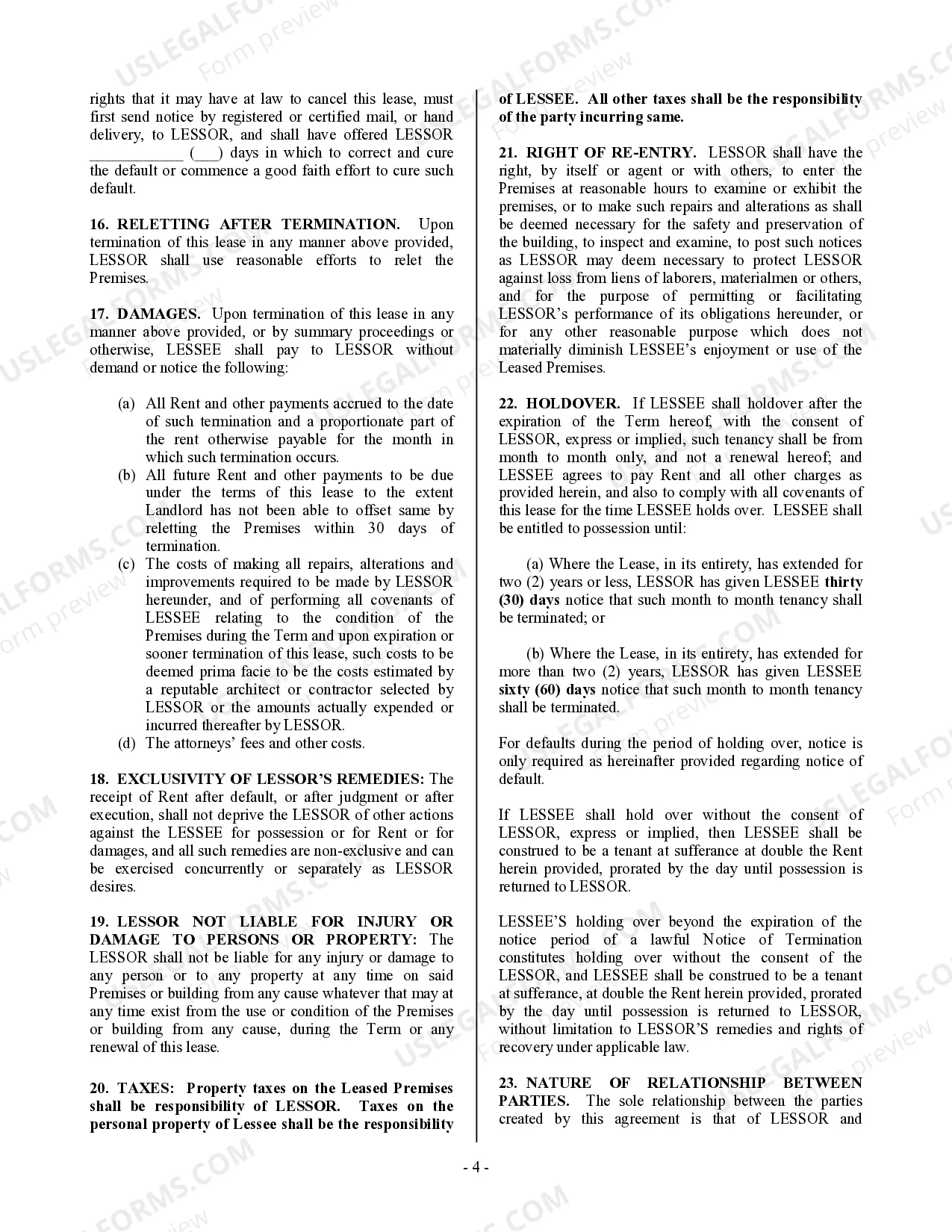 Preview Commercial Building or Space Lease