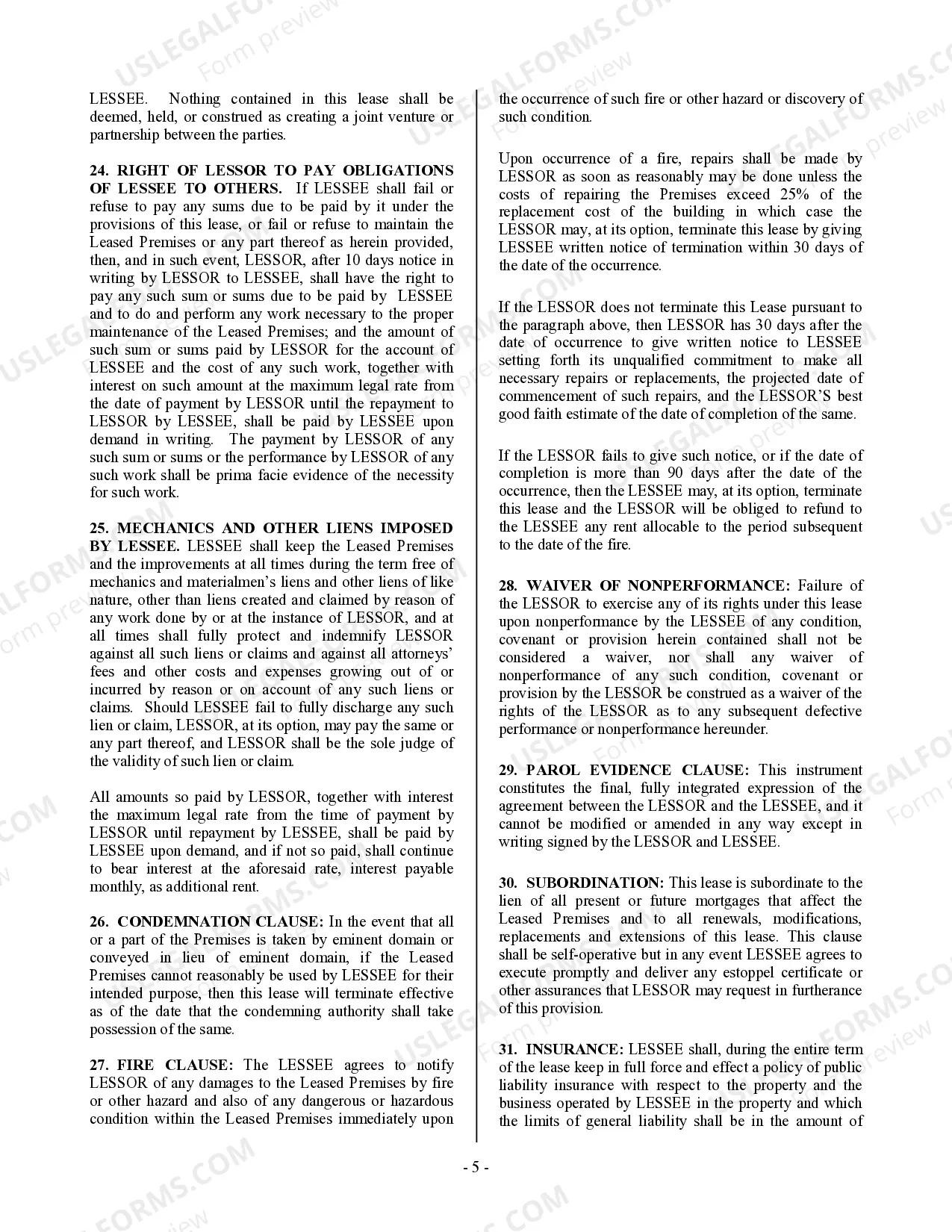 Preview Commercial Building or Space Lease