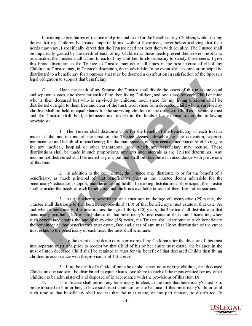 Preview Complex Will with Credit Shelter Marital Trust for Large Estates