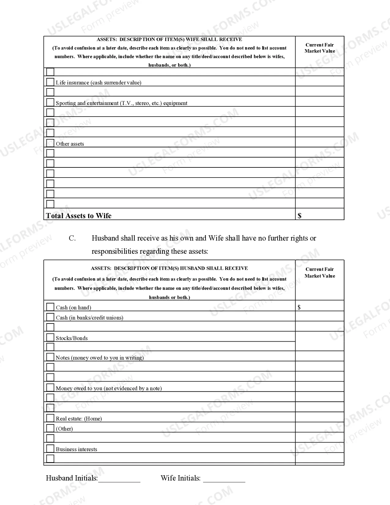 Preview Marital Domestic Separation and Property Settlement Agreement Minor Children Parties May have Joint Property or Debts effective Immediately