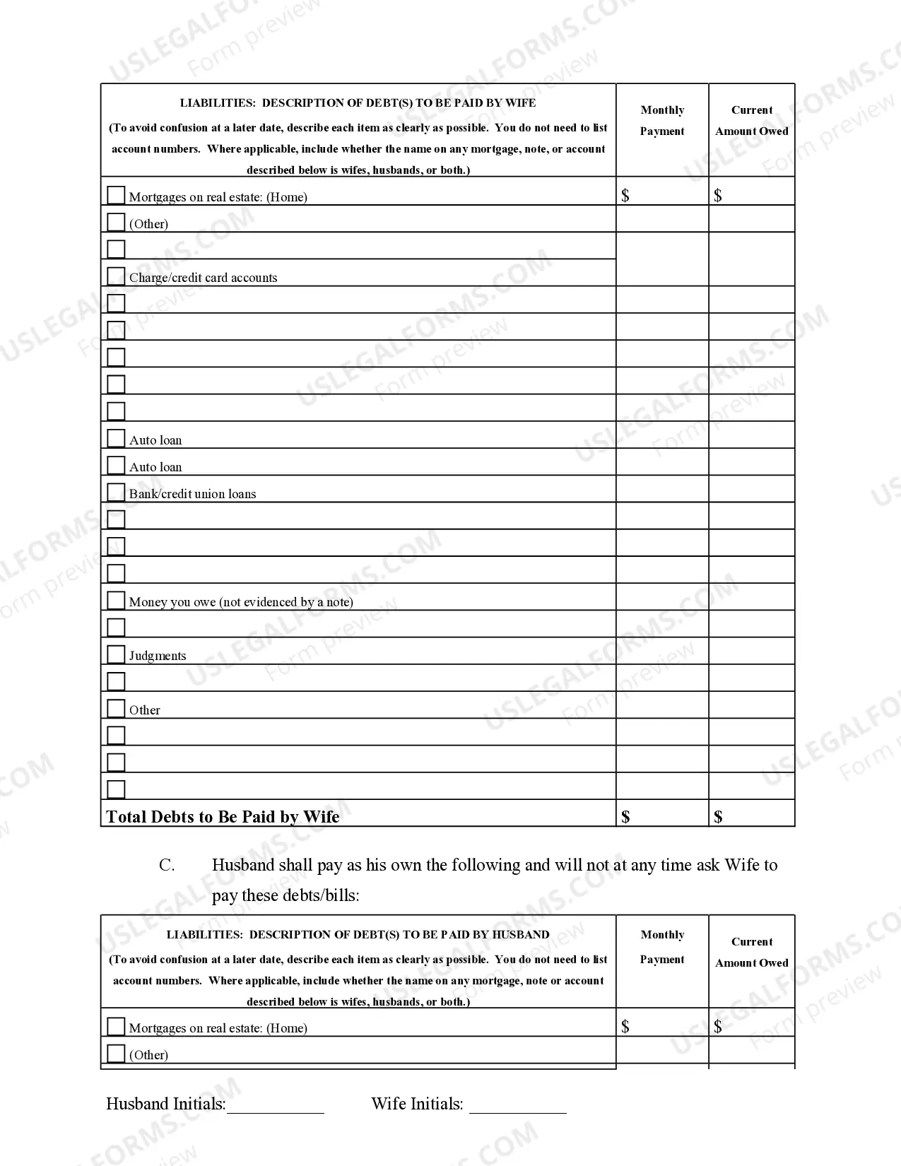 Preview Marital Domestic Separation and Property Settlement Agreement Minor Children Parties May have Joint Property or Debts effective Immediately