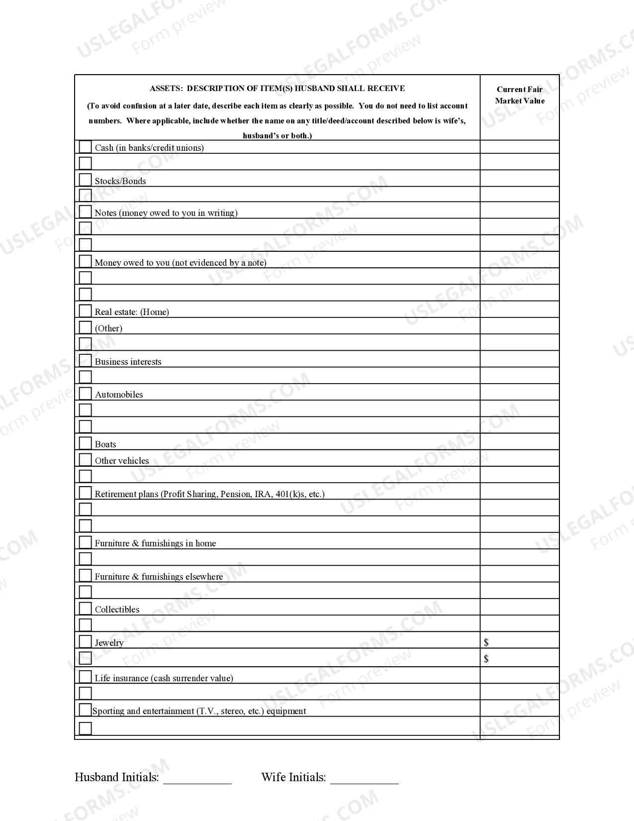 Preview Marital Domestic Separation and Property Settlement Agreement no Children parties may have Joint Property or Debts where Divorce Action Filed