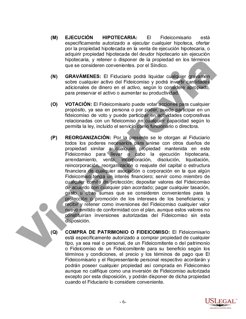 Preview Fideicomiso en vida para esposo y esposa sin hijos