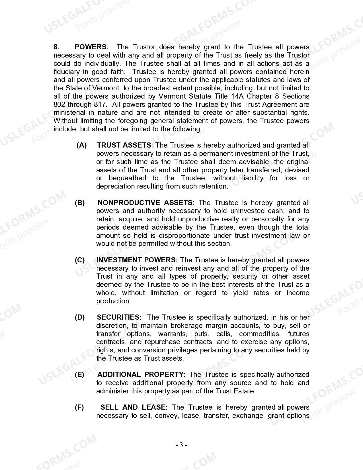 Preview Revocable Living Trust for Husband and Wife with No Children