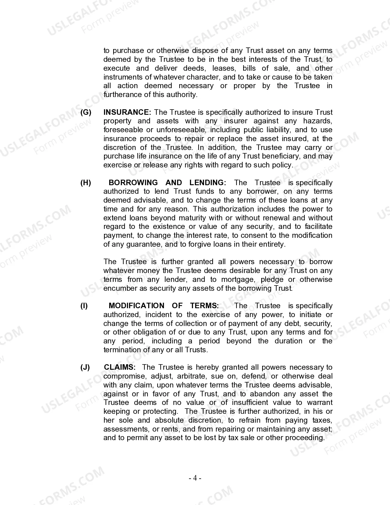 Preview Revocable Living Trust for Husband and Wife with No Children