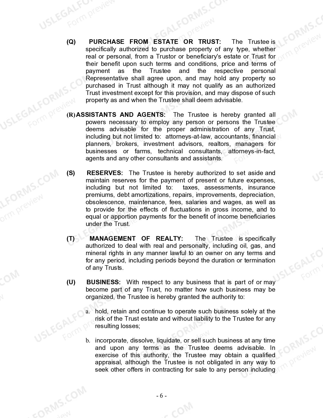 Preview Revocable Living Trust for Husband and Wife with No Children