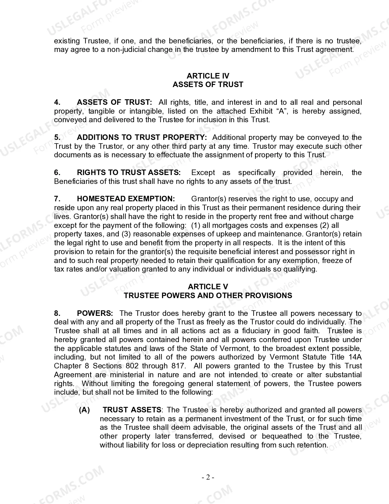 Preview Living Trust for Individual Who is Single, Divorced or Widow or Widower with No Children