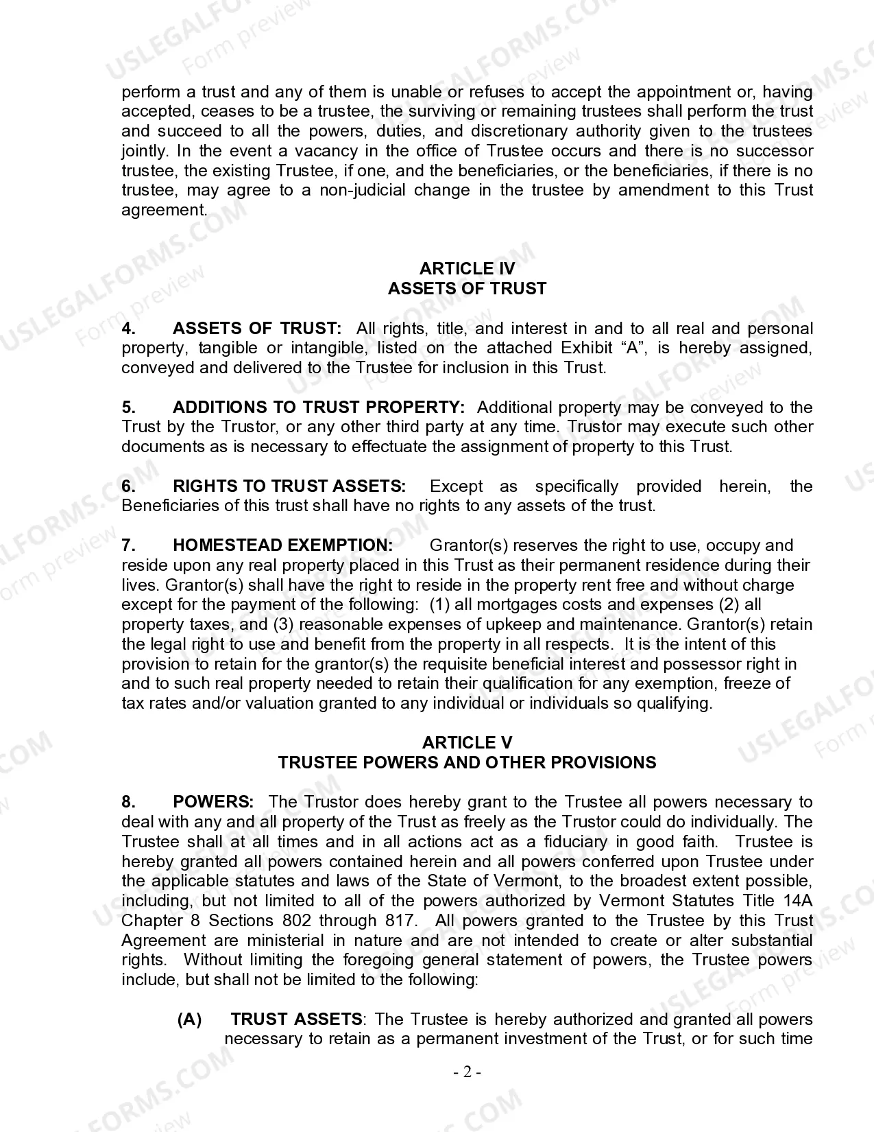 Preview Living Trust for Individual Who is Single, Divorced or Widow or Widower with Children